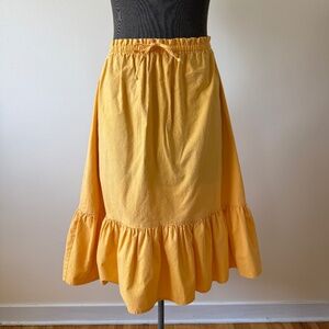 Beautiful Vintage 80s Sunshine Yellow Midi Peasant Skirt